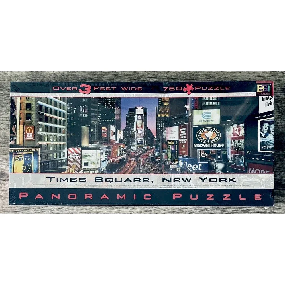 New Vintage PANORAMIC Jigsaw Puzzle  Buffalo Games New York Times Square SEALED